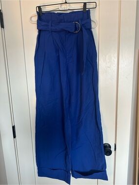 Banana Republic Wide-Leg Paperbag Waist Pants in Royal Blue